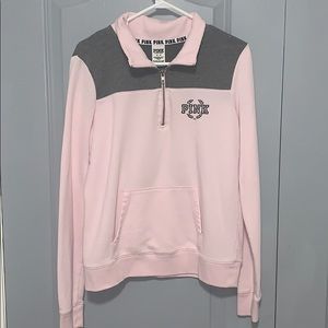 Victora secret pink, light pink, 3/4 zipup sweater